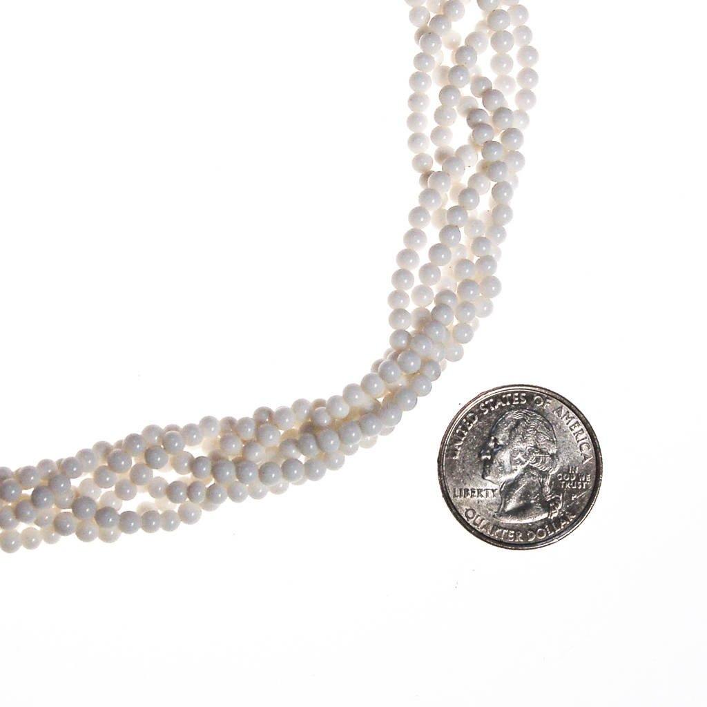 Braided Milk Glass Beaded Necklace by Made in Japan - Vintage Meet Modern Vintage Jewelry - Chicago, Illinois - #oldhollywoodglamour #vintagemeetmodern #designervintage #jewelrybox #antiquejewelry #vintagejewelry