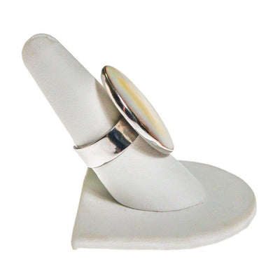 Mother of Pearl Statement Ring by One of a Kind - Vintage Meet Modern Vintage Jewelry - Chicago, Illinois - #oldhollywoodglamour #vintagemeetmodern #designervintage #jewelrybox #antiquejewelry #vintagejewelry