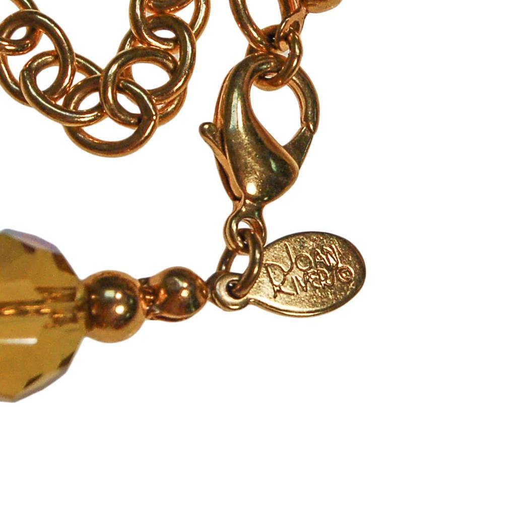 Vintage Joan Rivers Leopard Print and Crystal Bead Necklace by Joan Rivers - Vintage Meet Modern Vintage Jewelry - Chicago, Illinois - #oldhollywoodglamour #vintagemeetmodern #designervintage #jewelrybox #antiquejewelry #vintagejewelry