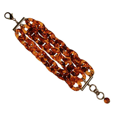 Vintage Faux Tortoise Lucite Link Bracelet by 1980s - Vintage Meet Modern Vintage Jewelry - Chicago, Illinois - #oldhollywoodglamour #vintagemeetmodern #designervintage #jewelrybox #antiquejewelry #vintagejewelry
