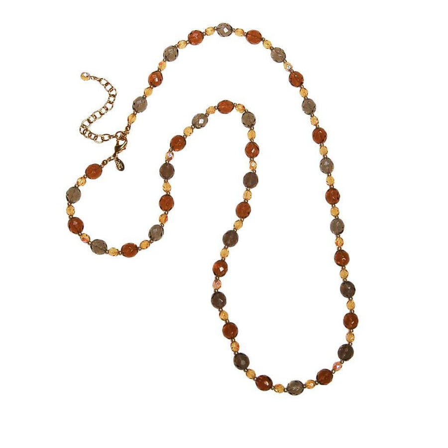 Vintage Joan Rivers Smokey and Citrine Crystal Beaded Necklace by Joan Rivers - Vintage Meet Modern Vintage Jewelry - Chicago, Illinois - #oldhollywoodglamour #vintagemeetmodern #designervintage #jewelrybox #antiquejewelry #vintagejewelry