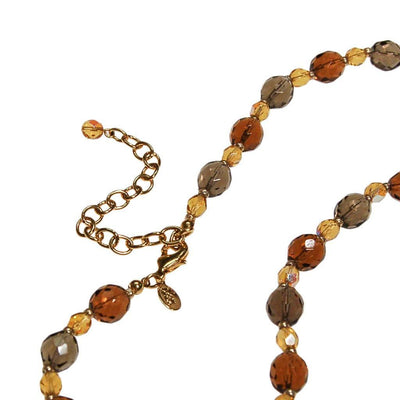 Vintage Joan Rivers Smokey and Citrine Crystal Beaded Necklace by Joan Rivers - Vintage Meet Modern Vintage Jewelry - Chicago, Illinois - #oldhollywoodglamour #vintagemeetmodern #designervintage #jewelrybox #antiquejewelry #vintagejewelry