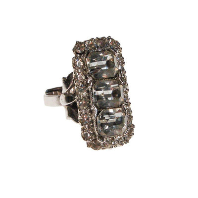 Art Deco Diamante Rhinestone Cocktail Ring by Art Deco - Vintage Meet Modern Vintage Jewelry - Chicago, Illinois - #oldhollywoodglamour #vintagemeetmodern #designervintage #jewelrybox #antiquejewelry #vintagejewelry