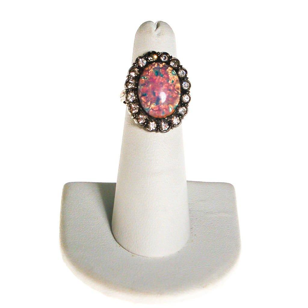 Sterling Silver and Fire Opal Statement Ring by Art Deco - Vintage Meet Modern Vintage Jewelry - Chicago, Illinois - #oldhollywoodglamour #vintagemeetmodern #designervintage #jewelrybox #antiquejewelry #vintagejewelry