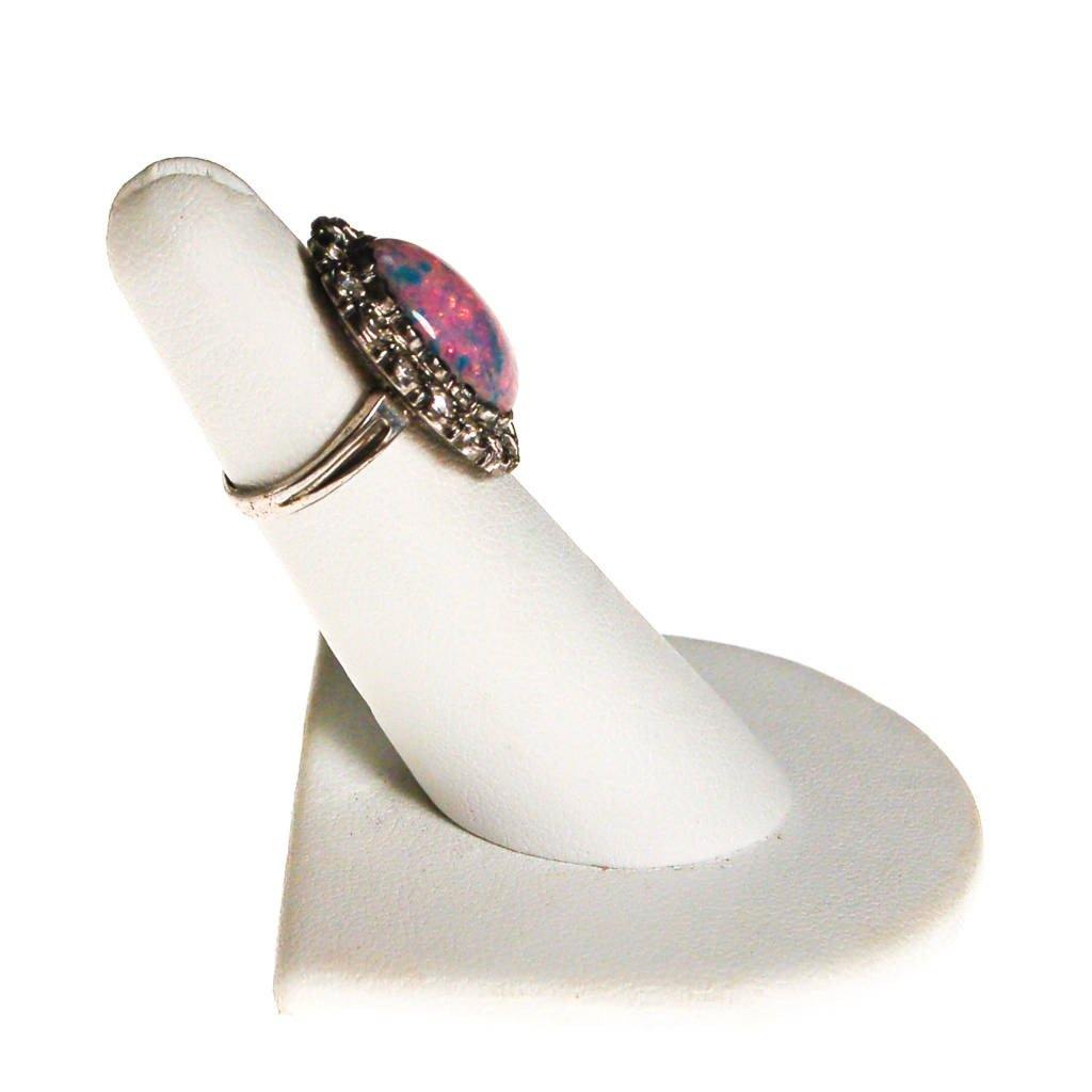 Sterling Silver and Fire Opal Statement Ring by Art Deco - Vintage Meet Modern Vintage Jewelry - Chicago, Illinois - #oldhollywoodglamour #vintagemeetmodern #designervintage #jewelrybox #antiquejewelry #vintagejewelry