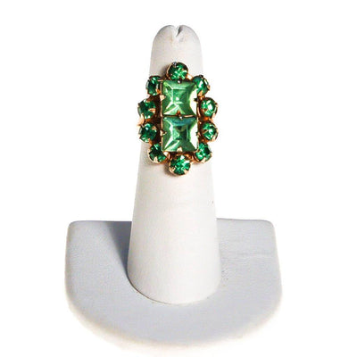 Peridot Rhinestone Statement Ring by 1950S - Vintage Meet Modern Vintage Jewelry - Chicago, Illinois - #oldhollywoodglamour #vintagemeetmodern #designervintage #jewelrybox #antiquejewelry #vintagejewelry
