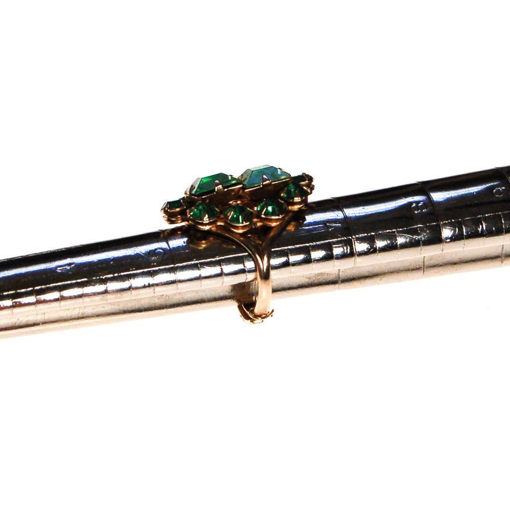 Peridot Rhinestone Statement Ring by 1950S - Vintage Meet Modern Vintage Jewelry - Chicago, Illinois - #oldhollywoodglamour #vintagemeetmodern #designervintage #jewelrybox #antiquejewelry #vintagejewelry