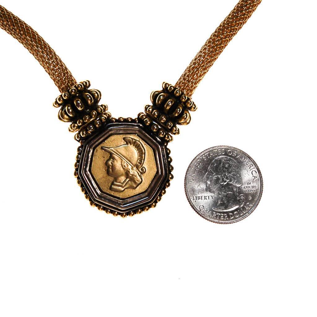 Vintage Gold French Coin Necklace by 1980s - Vintage Meet Modern Vintage Jewelry - Chicago, Illinois - #oldhollywoodglamour #vintagemeetmodern #designervintage #jewelrybox #antiquejewelry #vintagejewelry