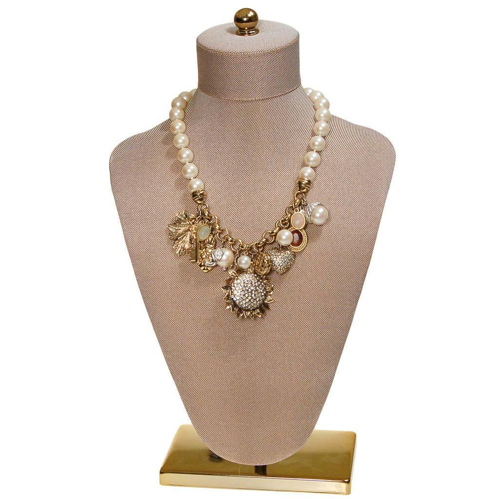 Vintage Carolee Pearl and Whimsical Charm Necklace by Carolee - Vintage Meet Modern Vintage Jewelry - Chicago, Illinois - #oldhollywoodglamour #vintagemeetmodern #designervintage #jewelrybox #antiquejewelry #vintagejewelry
