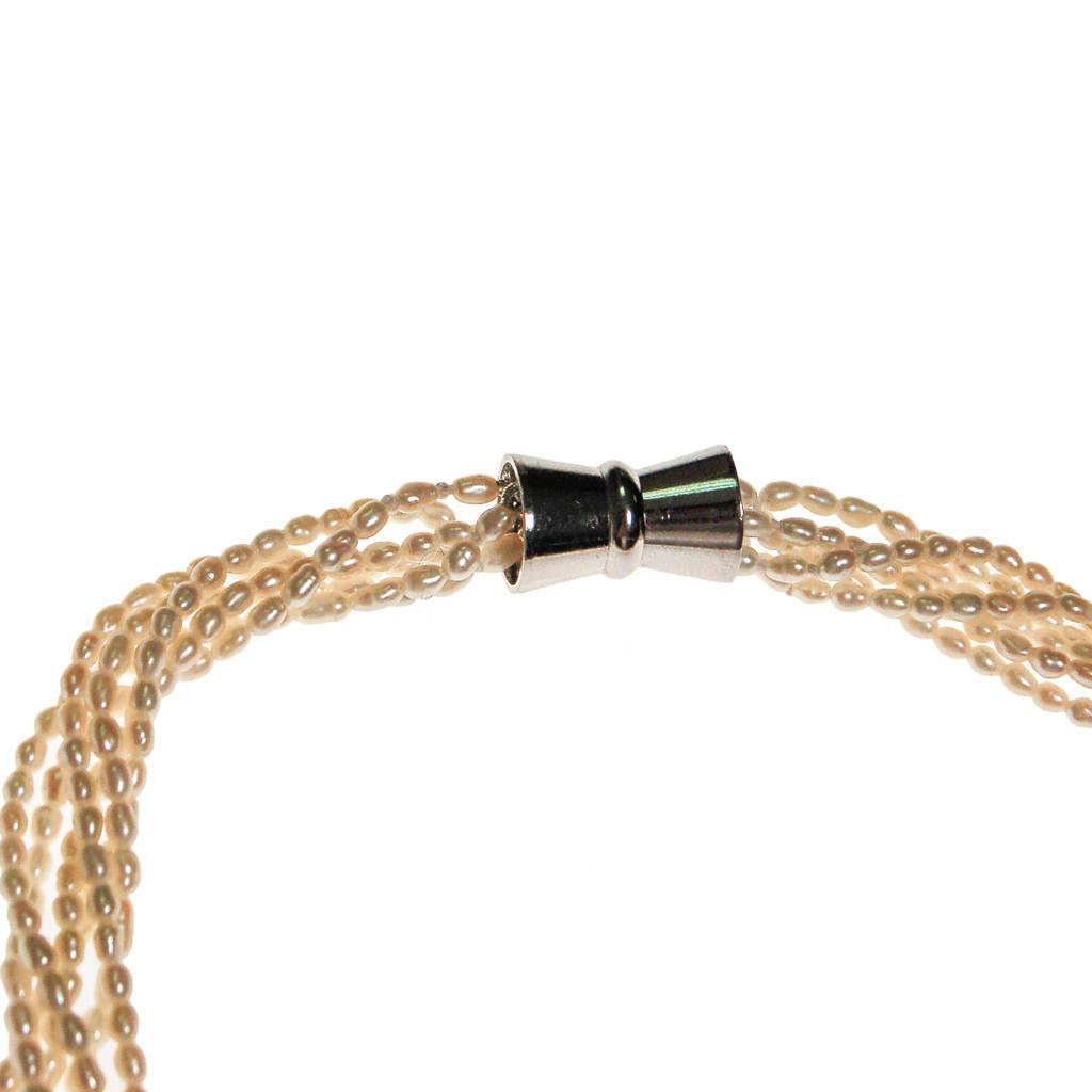 Genuine Rice Pearl Multi Strand Necklace by Cultured Pearls - Vintage Meet Modern Vintage Jewelry - Chicago, Illinois - #oldhollywoodglamour #vintagemeetmodern #designervintage #jewelrybox #antiquejewelry #vintagejewelry