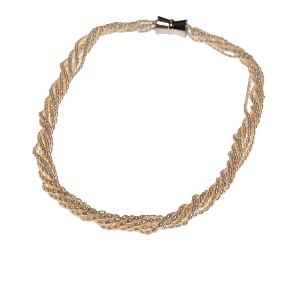 Genuine Rice Pearl Multi Strand Necklace by Cultured Pearls - Vintage Meet Modern Vintage Jewelry - Chicago, Illinois - #oldhollywoodglamour #vintagemeetmodern #designervintage #jewelrybox #antiquejewelry #vintagejewelry