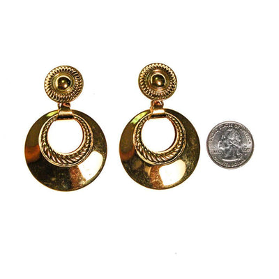 Monet Gold Tone Door Knocker Earrings by Monet - Vintage Meet Modern Vintage Jewelry - Chicago, Illinois - #oldhollywoodglamour #vintagemeetmodern #designervintage #jewelrybox #antiquejewelry #vintagejewelry