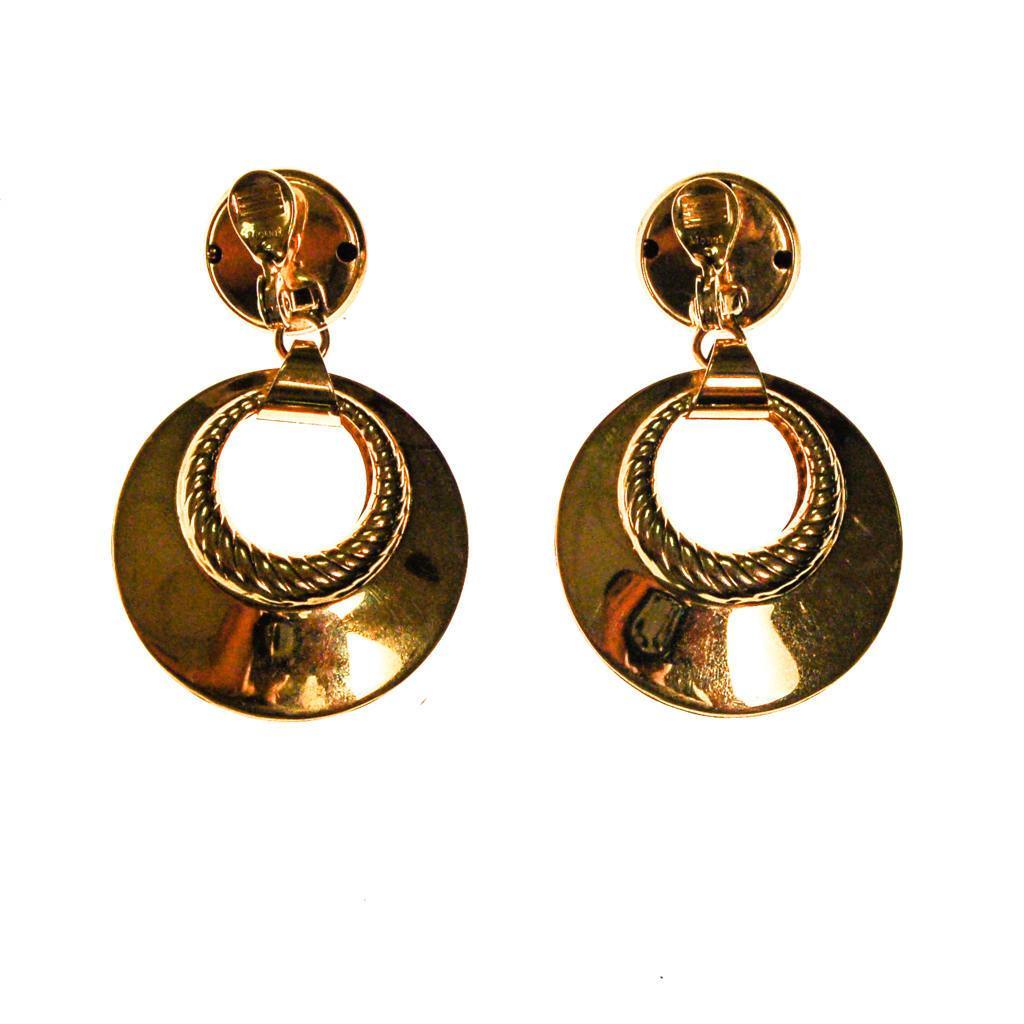 Monet Gold Tone Door Knocker Earrings by Monet - Vintage Meet Modern Vintage Jewelry - Chicago, Illinois - #oldhollywoodglamour #vintagemeetmodern #designervintage #jewelrybox #antiquejewelry #vintagejewelry