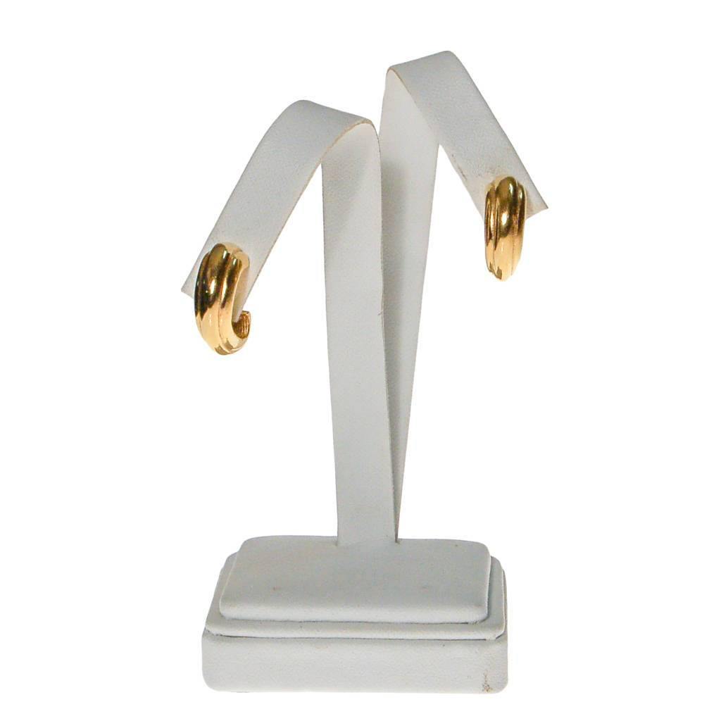 Crown Trifari Gold Ribbed Hoop Earrings by Crown Trifari - Vintage Meet Modern Vintage Jewelry - Chicago, Illinois - #oldhollywoodglamour #vintagemeetmodern #designervintage #jewelrybox #antiquejewelry #vintagejewelry