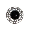 Sarah Coventry Silver Brooch with Black Lucite Center, Round Shape by Sarah Coventry - Vintage Meet Modern Vintage Jewelry - Chicago, Illinois - #oldhollywoodglamour #vintagemeetmodern #designervintage #jewelrybox #antiquejewelry #vintagejewelry