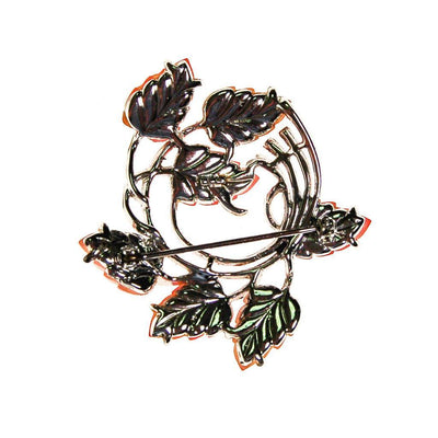 Pink and Orange Lucite Leaf Brooch, Silver Tone by STAR by STAR - Vintage Meet Modern Vintage Jewelry - Chicago, Illinois - #oldhollywoodglamour #vintagemeetmodern #designervintage #jewelrybox #antiquejewelry #vintagejewelry