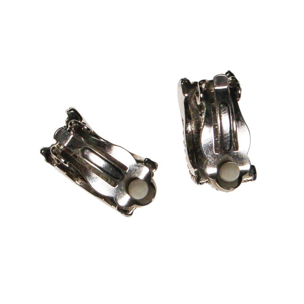 Silver Cable Style Hoops with Cubic Zirconia Accents by 1980s - Vintage Meet Modern Vintage Jewelry - Chicago, Illinois - #oldhollywoodglamour #vintagemeetmodern #designervintage #jewelrybox #antiquejewelry #vintagejewelry