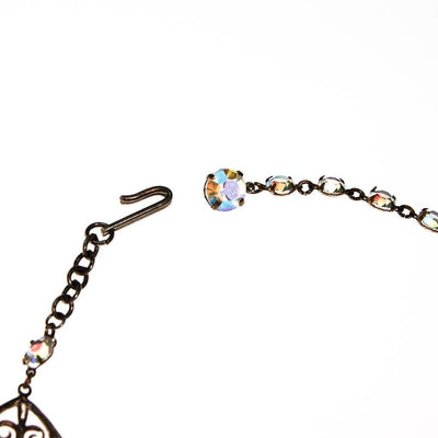 Triple Strand Aurora Borealis Bezel Set Crystal Beaded Necklace by Aurora Borealis - Vintage Meet Modern Vintage Jewelry - Chicago, Illinois - #oldhollywoodglamour #vintagemeetmodern #designervintage #jewelrybox #antiquejewelry #vintagejewelry