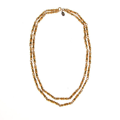 Vintage Diane von Furstenberg Gold Bamboo Link Necklace by Diane von Furstenberg - Vintage Meet Modern Vintage Jewelry - Chicago, Illinois - #oldhollywoodglamour #vintagemeetmodern #designervintage #jewelrybox #antiquejewelry #vintagejewelry