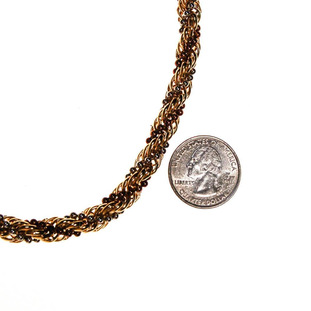 Diane von Furstenberg Gold Silver and Copper Thick Rope Chain Necklace by Diane von Furstenberg - Vintage Meet Modern Vintage Jewelry - Chicago, Illinois - #oldhollywoodglamour #vintagemeetmodern #designervintage #jewelrybox #antiquejewelry #vintagejewelry