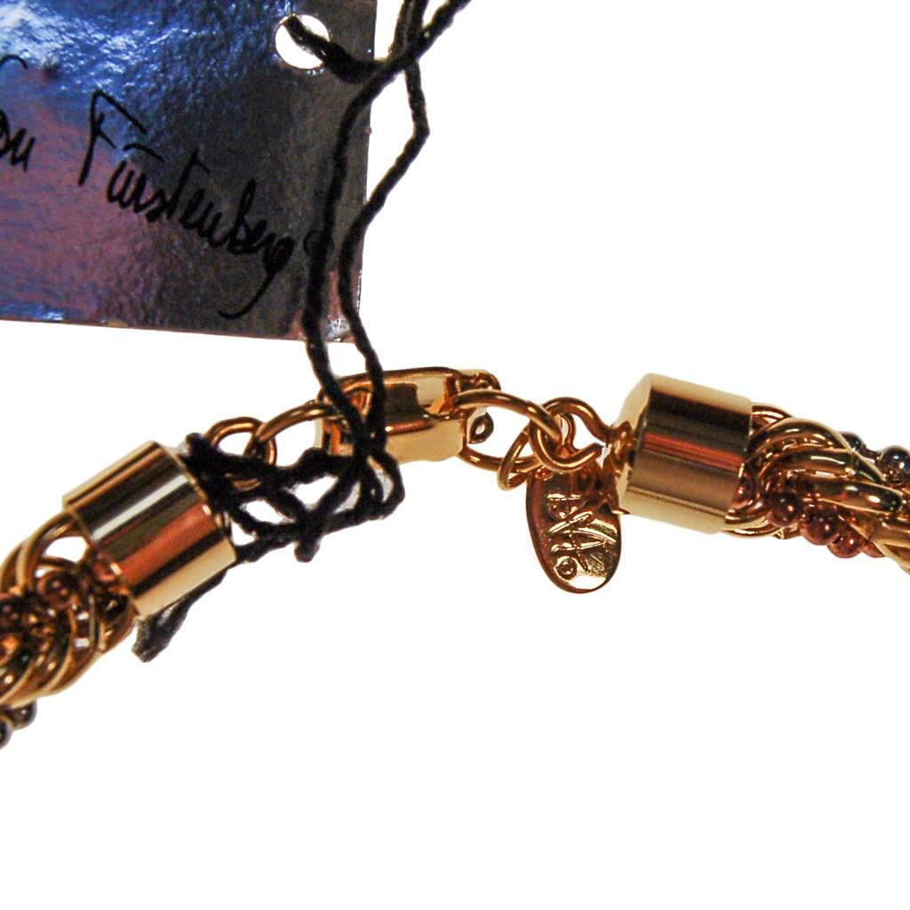 Diane von Furstenberg Gold Silver and Copper Thick Rope Chain Necklace by Diane von Furstenberg - Vintage Meet Modern Vintage Jewelry - Chicago, Illinois - #oldhollywoodglamour #vintagemeetmodern #designervintage #jewelrybox #antiquejewelry #vintagejewelry