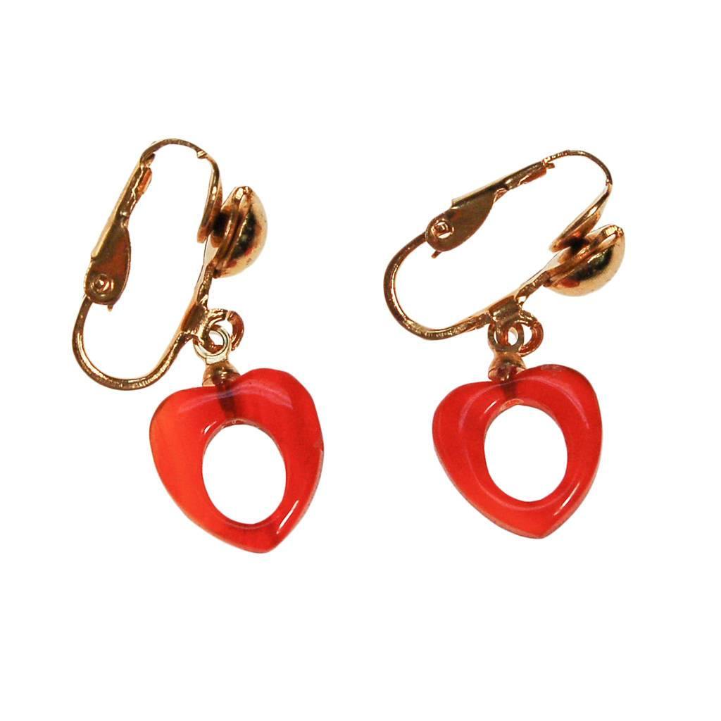 Diane von Furstenberg Carnelian Heart Earrings by Diane von Furstenberg - Vintage Meet Modern Vintage Jewelry - Chicago, Illinois - #oldhollywoodglamour #vintagemeetmodern #designervintage #jewelrybox #antiquejewelry #vintagejewelry