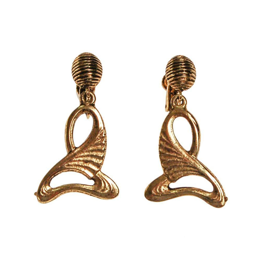 Diane von Furstenberg Egyptian Revival Gold Statement Earrings by Diane von Furstenberg - Vintage Meet Modern Vintage Jewelry - Chicago, Illinois - #oldhollywoodglamour #vintagemeetmodern #designervintage #jewelrybox #antiquejewelry #vintagejewelry