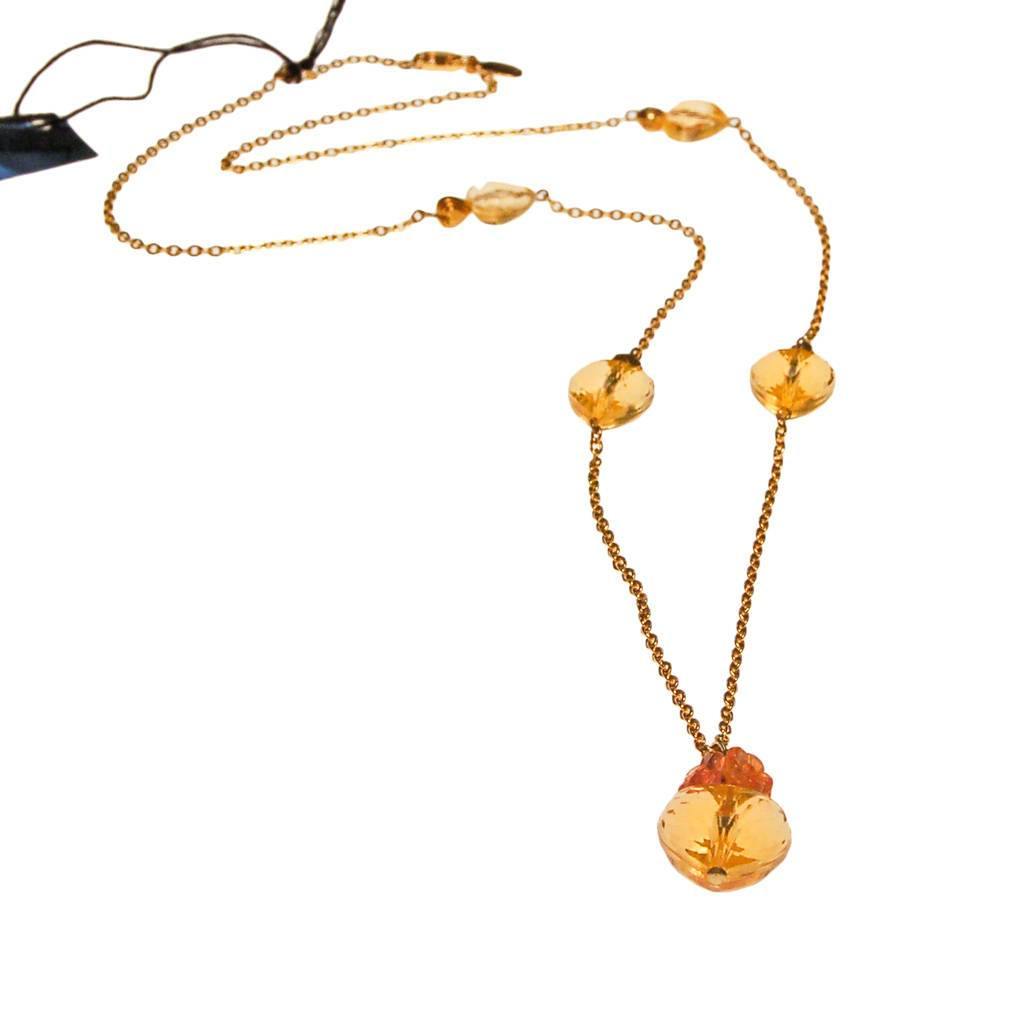 Diane von Furstenberg Golden Crystal Heart Necklace by Diane von Furstenberg - Vintage Meet Modern Vintage Jewelry - Chicago, Illinois - #oldhollywoodglamour #vintagemeetmodern #designervintage #jewelrybox #antiquejewelry #vintagejewelry