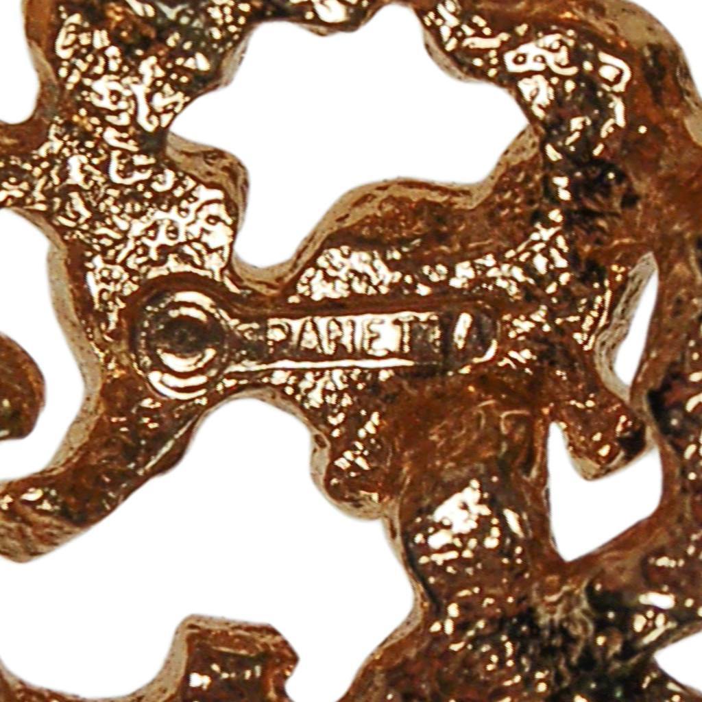 Vintage Panetta Brutalist Modern Gold Tone Brooch, Pendant by Panetta - Vintage Meet Modern Vintage Jewelry - Chicago, Illinois - #oldhollywoodglamour #vintagemeetmodern #designervintage #jewelrybox #antiquejewelry #vintagejewelry