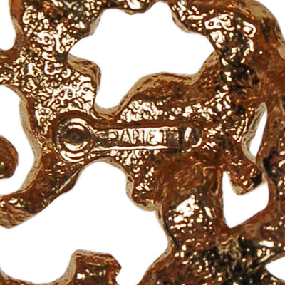 Vintage Panetta Brutalist Modern Gold Tone Brooch, Pendant by Panetta - Vintage Meet Modern Vintage Jewelry - Chicago, Illinois - #oldhollywoodglamour #vintagemeetmodern #designervintage #jewelrybox #antiquejewelry #vintagejewelry