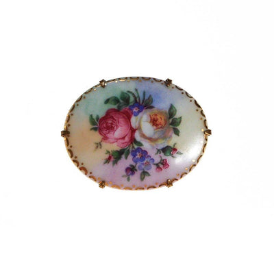 Antique Hand Painted Flower Brooch by Victorian - Vintage Meet Modern Vintage Jewelry - Chicago, Illinois - #oldhollywoodglamour #vintagemeetmodern #designervintage #jewelrybox #antiquejewelry #vintagejewelry