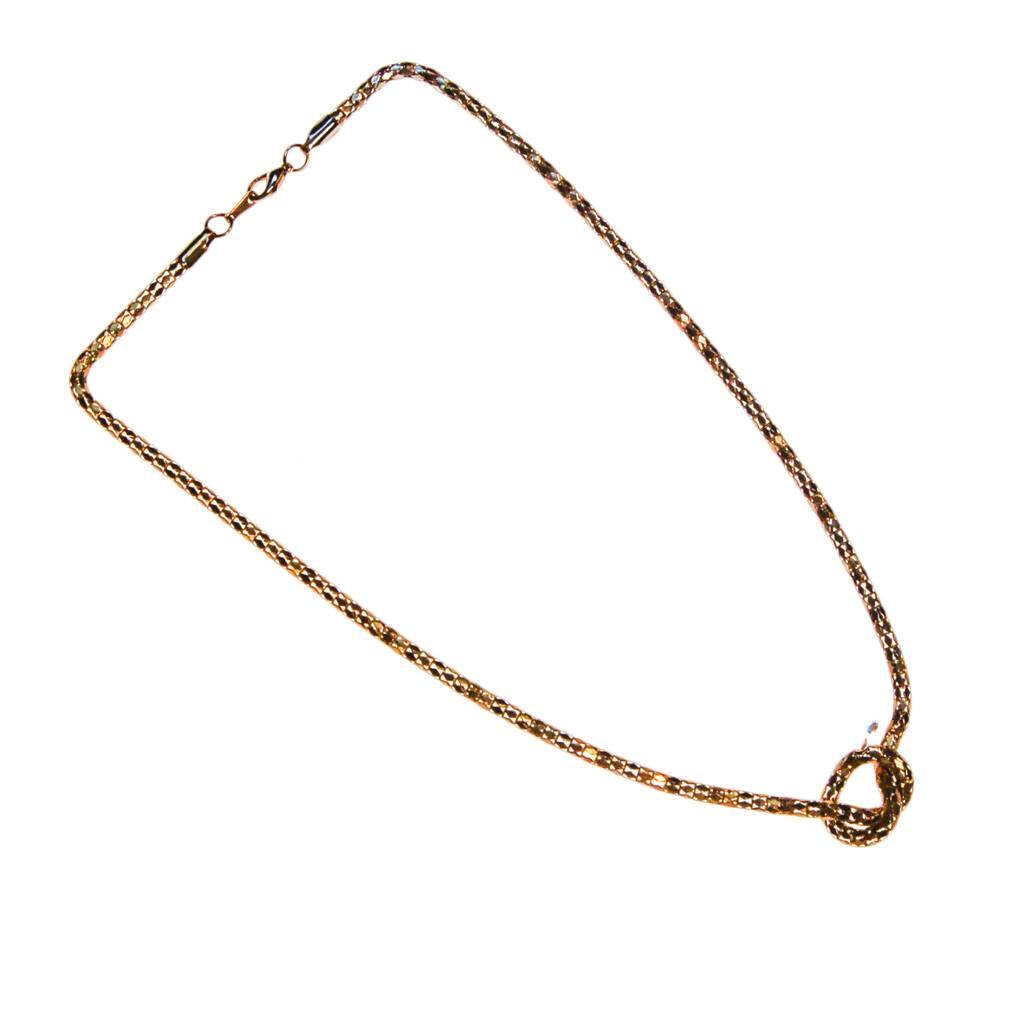 1970s Gold and Silver Mesh Chain Necklace