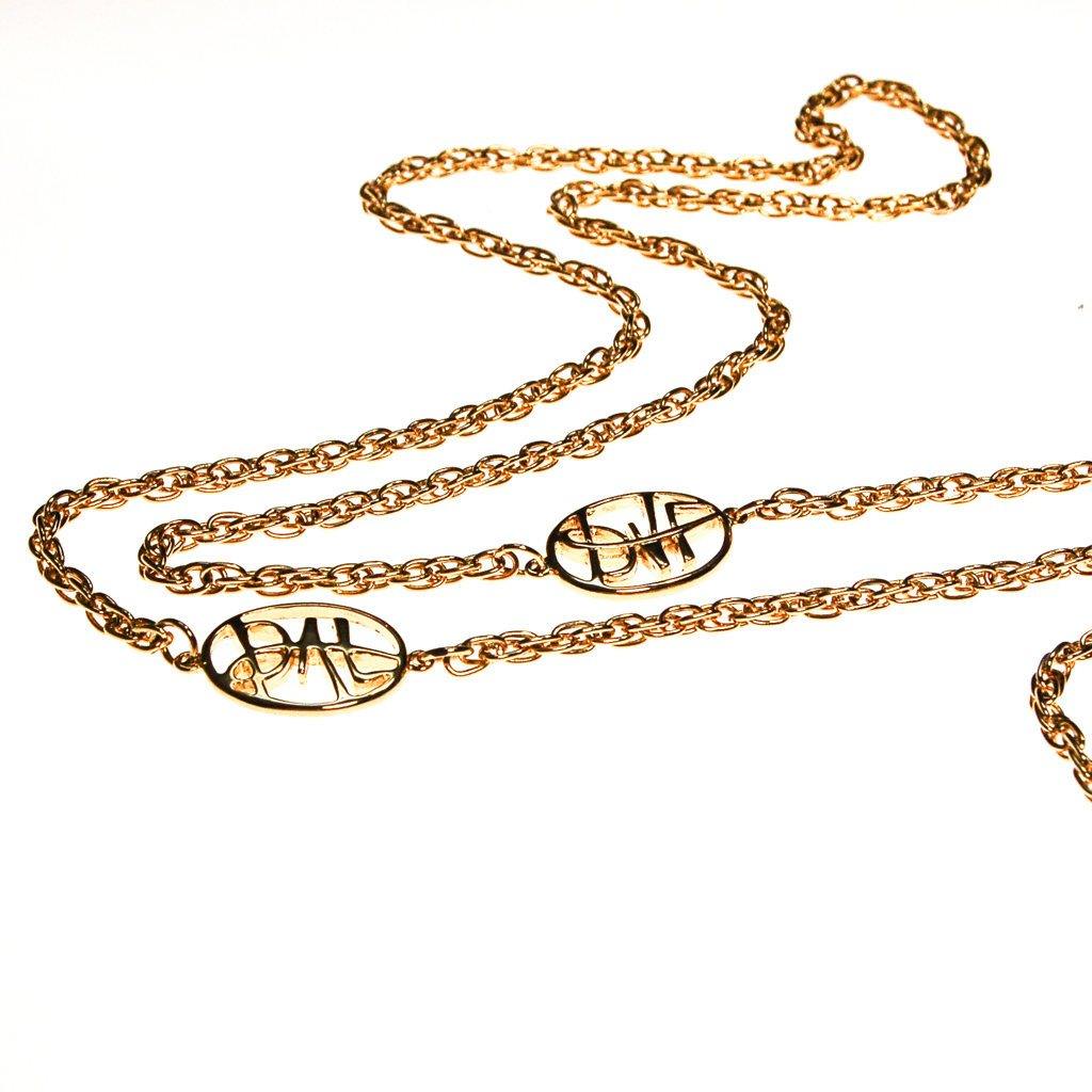 Diane von Furstenberg Gold Tassel Lariat Necklace, DVF, Designer Vintage Jewelry, 1970s by Diane Von Furstenberg - Vintage Meet Modern Vintage Jewelry - Chicago, Illinois - #oldhollywoodglamour #vintagemeetmodern #designervintage #jewelrybox #antiquejewelry #vintagejewelry