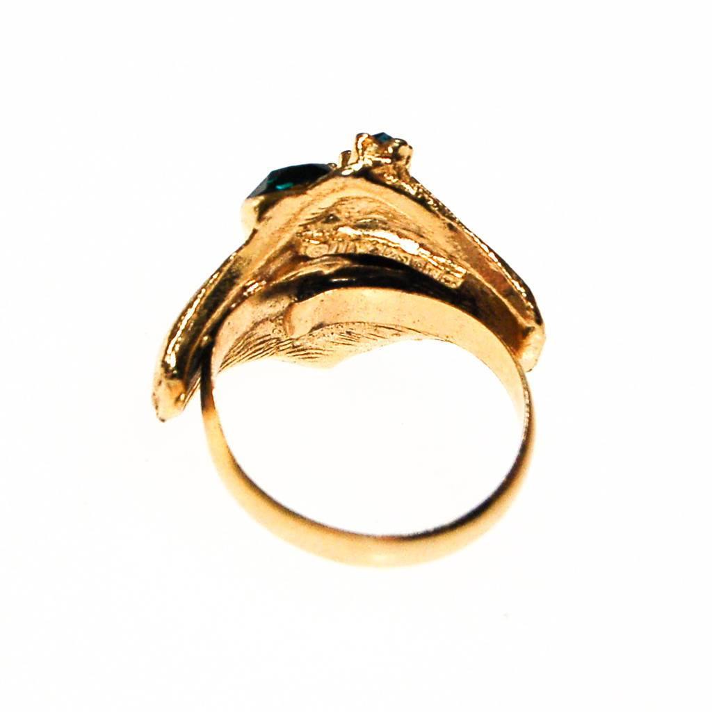 1960s Emerald Green Rhinestone Statement Ring by 1960s - Vintage Meet Modern Vintage Jewelry - Chicago, Illinois - #oldhollywoodglamour #vintagemeetmodern #designervintage #jewelrybox #antiquejewelry #vintagejewelry