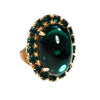 Huge Emerald Green Rhinestone Statement Ring by 1960s - Vintage Meet Modern Vintage Jewelry - Chicago, Illinois - #oldhollywoodglamour #vintagemeetmodern #designervintage #jewelrybox #antiquejewelry #vintagejewelry