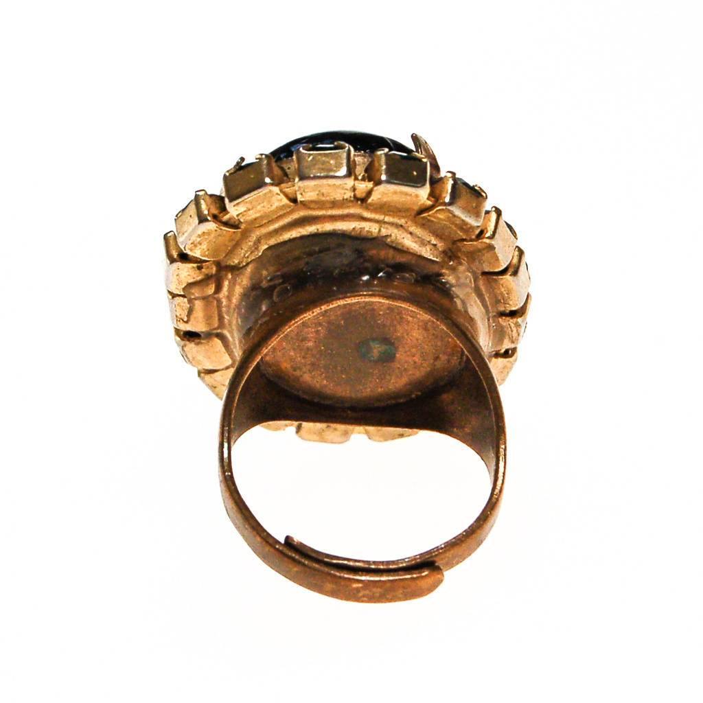 Huge Emerald Green Rhinestone Statement Ring by 1960s - Vintage Meet Modern Vintage Jewelry - Chicago, Illinois - #oldhollywoodglamour #vintagemeetmodern #designervintage #jewelrybox #antiquejewelry #vintagejewelry