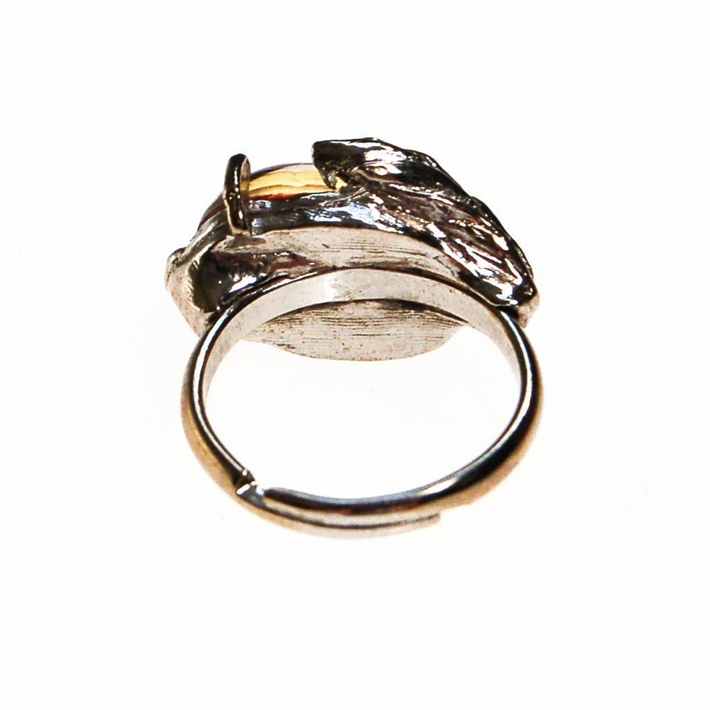 Dragons Breath Fire Opal Statement Ring by 1960s - Vintage Meet Modern Vintage Jewelry - Chicago, Illinois - #oldhollywoodglamour #vintagemeetmodern #designervintage #jewelrybox #antiquejewelry #vintagejewelry