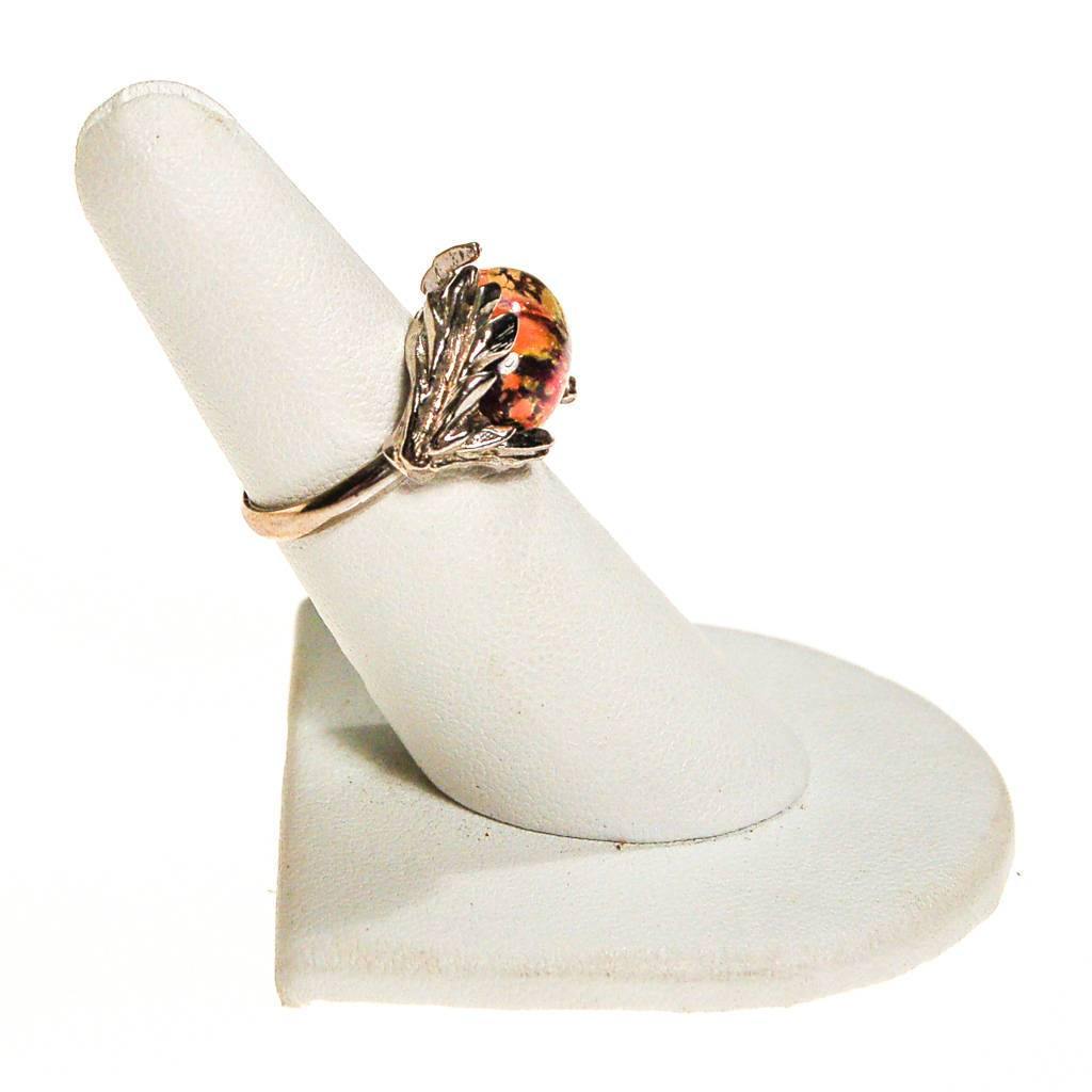 Dragons Breath Fire Opal Statement Ring by 1960s - Vintage Meet Modern Vintage Jewelry - Chicago, Illinois - #oldhollywoodglamour #vintagemeetmodern #designervintage #jewelrybox #antiquejewelry #vintagejewelry