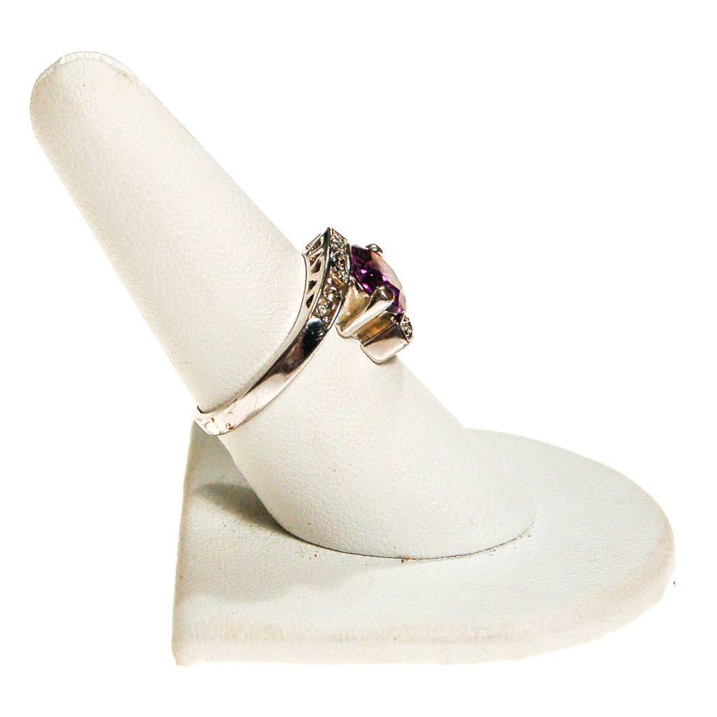 Iolite and Cubic Zirconia Sterling Silver Ring by Iolite - Vintage Meet Modern Vintage Jewelry - Chicago, Illinois - #oldhollywoodglamour #vintagemeetmodern #designervintage #jewelrybox #antiquejewelry #vintagejewelry