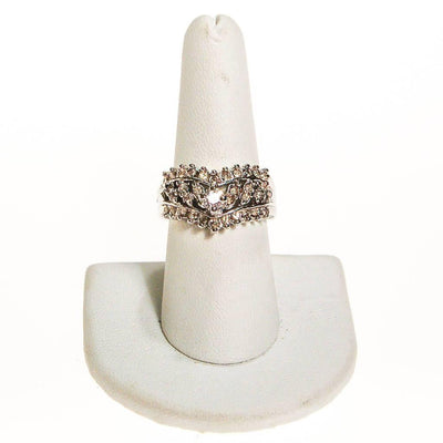 Cubic Zirconia Engagement Ring set in Silver Tone by 1980s - Vintage Meet Modern Vintage Jewelry - Chicago, Illinois - #oldhollywoodglamour #vintagemeetmodern #designervintage #jewelrybox #antiquejewelry #vintagejewelry
