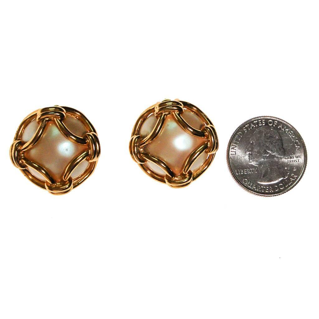 Vintage Joan Rivers Caged Pearl Earrings by Joan Rivers - Vintage Meet Modern Vintage Jewelry - Chicago, Illinois - #oldhollywoodglamour #vintagemeetmodern #designervintage #jewelrybox #antiquejewelry #vintagejewelry