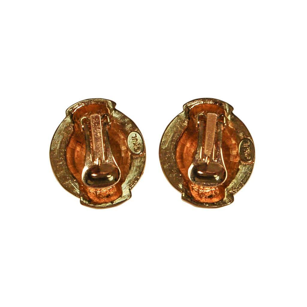 Vintage Kenneth Jay Lane Black, Gold, and Swarovski Rhinestone Statement Earrings by kenneth jay lane - Vintage Meet Modern Vintage Jewelry - Chicago, Illinois - #oldhollywoodglamour #vintagemeetmodern #designervintage #jewelrybox #antiquejewelry #vintagejewelry