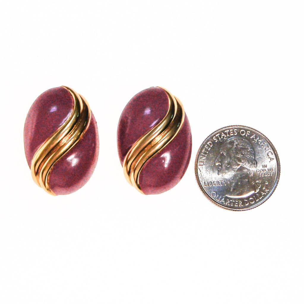 Vintage St John Couture Pink and Gold Earrings by St John - Vintage Meet Modern Vintage Jewelry - Chicago, Illinois - #oldhollywoodglamour #vintagemeetmodern #designervintage #jewelrybox #antiquejewelry #vintagejewelry