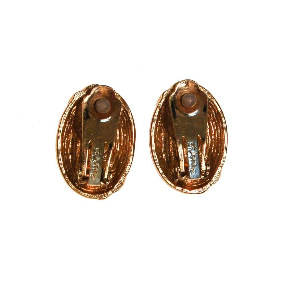 Vintage St John Couture Pink and Gold Earrings by St John - Vintage Meet Modern Vintage Jewelry - Chicago, Illinois - #oldhollywoodglamour #vintagemeetmodern #designervintage #jewelrybox #antiquejewelry #vintagejewelry