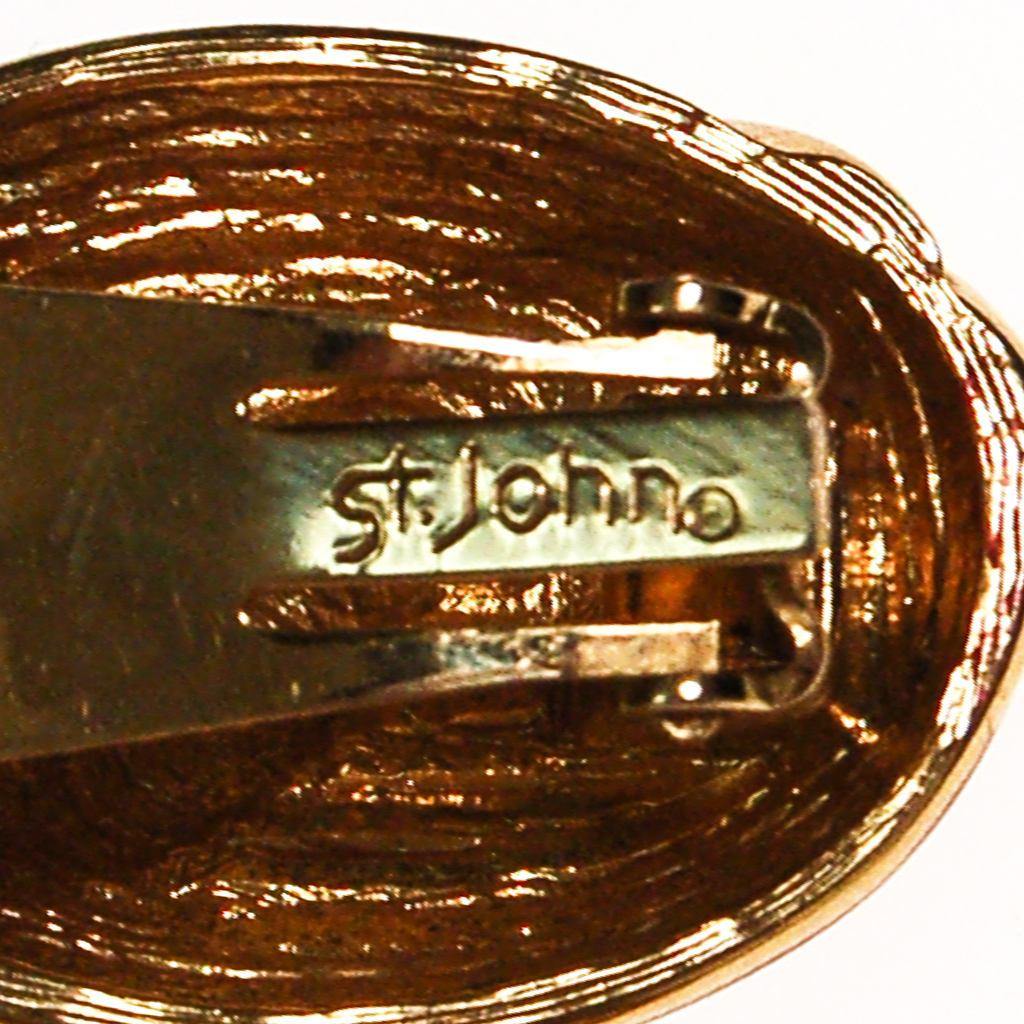 Vintage St John Couture Pink and Gold Earrings by St John - Vintage Meet Modern Vintage Jewelry - Chicago, Illinois - #oldhollywoodglamour #vintagemeetmodern #designervintage #jewelrybox #antiquejewelry #vintagejewelry