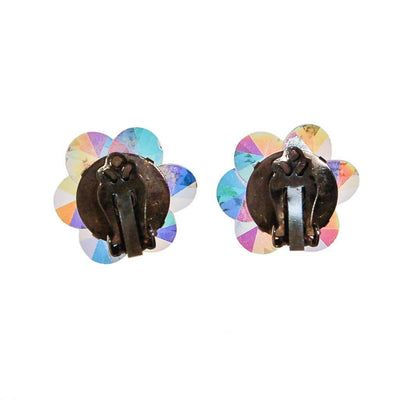 Aurora Borealis Beaded Clip Earrings by 1950s - Vintage Meet Modern Vintage Jewelry - Chicago, Illinois - #oldhollywoodglamour #vintagemeetmodern #designervintage #jewelrybox #antiquejewelry #vintagejewelry