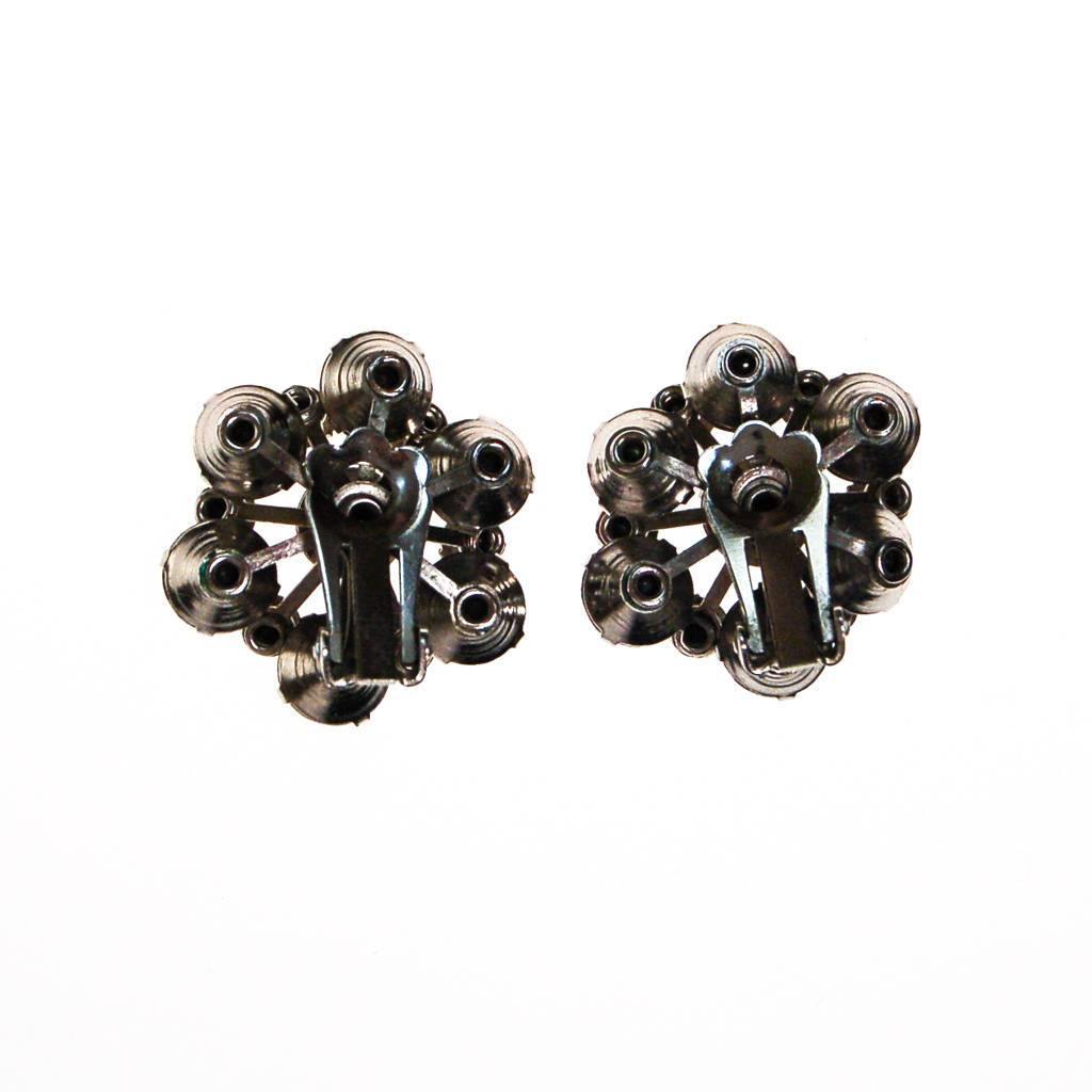 Black Diamond and Diamante Art Deco Rhinestone Earrings by 1950s - Vintage Meet Modern Vintage Jewelry - Chicago, Illinois - #oldhollywoodglamour #vintagemeetmodern #designervintage #jewelrybox #antiquejewelry #vintagejewelry