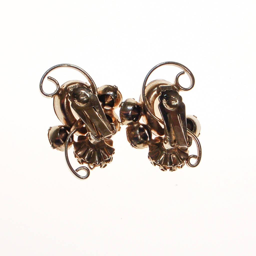 Vintage Smokey Topaz and Yellow Citrine Rhinestone Statement Earrings, Gold Tone by 1960s - Vintage Meet Modern Vintage Jewelry - Chicago, Illinois - #oldhollywoodglamour #vintagemeetmodern #designervintage #jewelrybox #antiquejewelry #vintagejewelry