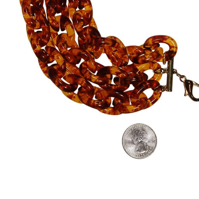 Vintage Faux Tortoise Lucite Link Bracelet by 1980s - Vintage Meet Modern Vintage Jewelry - Chicago, Illinois - #oldhollywoodglamour #vintagemeetmodern #designervintage #jewelrybox #antiquejewelry #vintagejewelry