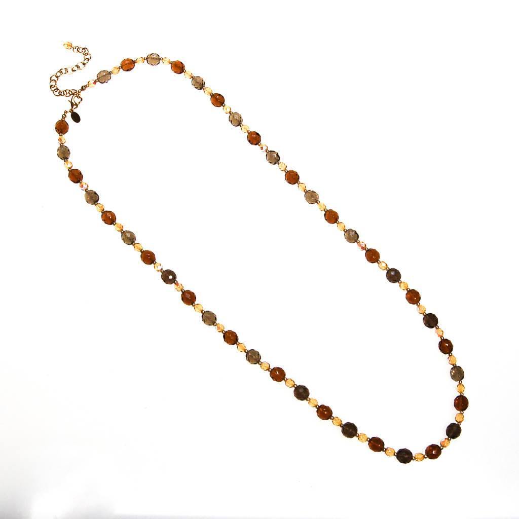 Vintage Joan Rivers Smokey and Citrine Crystal Beaded Necklace by Joan Rivers - Vintage Meet Modern Vintage Jewelry - Chicago, Illinois - #oldhollywoodglamour #vintagemeetmodern #designervintage #jewelrybox #antiquejewelry #vintagejewelry
